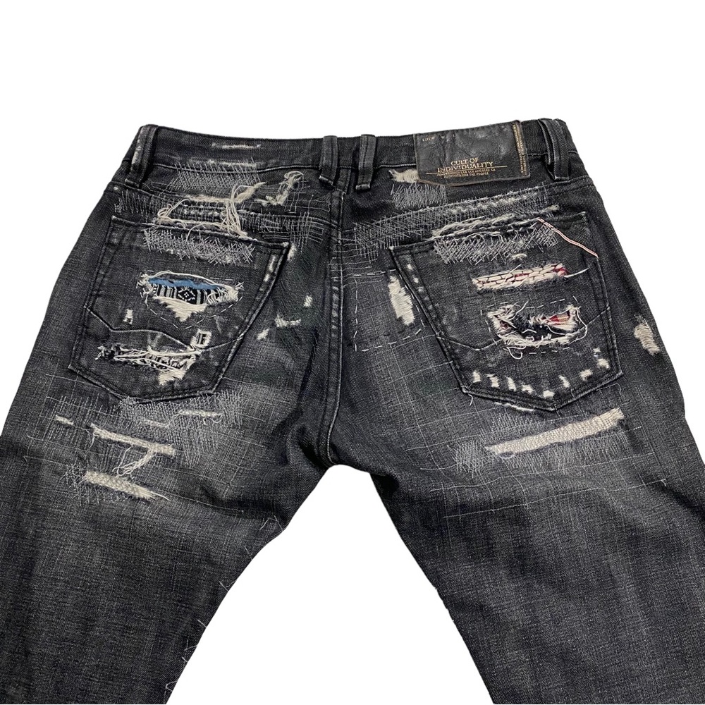 Cult of Individuality Rebel Straight Japanese Selvedge Men Black Wash Jean Sz 33 - Picture 13 of 15